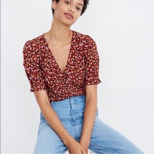 Madewell Silk Button Up Floral Shirt Size 4